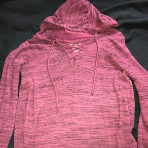 pink and black lightweight hoodie